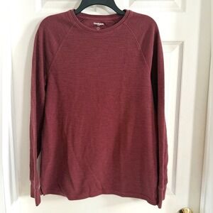 Goodfellow & Co Mens Burgundy‎ Maroon Long Sleeve Raglan Pullover Shirt Medium